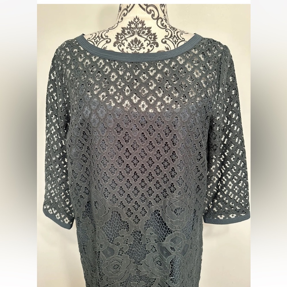 Ann Taylor LOFT Women's Green Laces Overlay Dress Size 10. - Picture 2 of 10